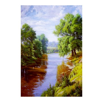 【御畫房】盛夏風光 國家一級畫師手繪油畫60×90cm(VF-97)