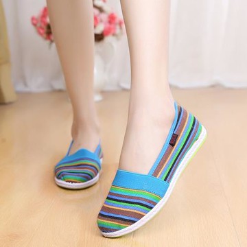 春秋韓版女孕婦平底防滑樂福鞋中年婦女媽媽淺口女鞋老北京布單鞋