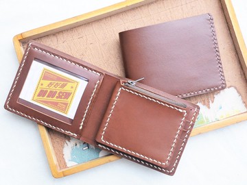 3咭位相片零錢包短夾**兩入組 好好縫 皮革DIY材料包 情侶銀包