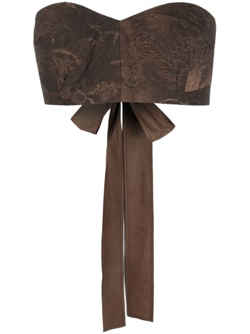Uma Wang - lace-up sleeveless cotton top - women - Viscose/Cotton - One Size - Brown