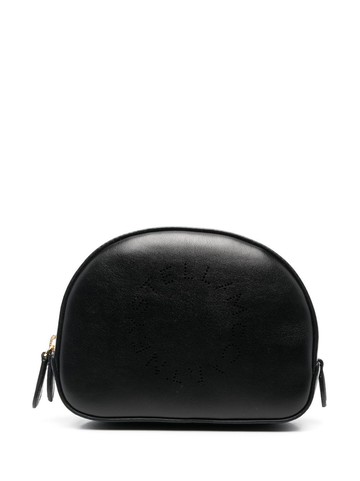 Stella McCartney - perforated logo-detail makeup bag - women - Polyester/Polyurethane - One Size - Black