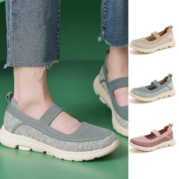 Taroko 溫柔色彩飛織布料圓頭透氣淑女鞋(3色可選)