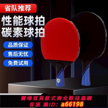 【台灣公司 可開發票】乒乓球拍單拍10星碳素底板比賽專業成品拍高彈性橫直拍長短柄正品