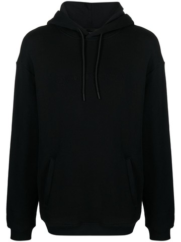 Emporio Armani - logo-embossed cotton hoodie - men - Cotton/Cotton - S - Black