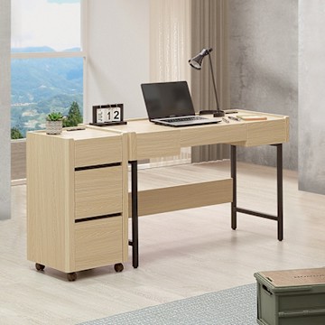 Homelike 喜家居5.3尺附插座書桌櫃組(2501)-160x50x76公分