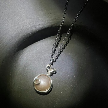 【獨一無二款】麗光 | 月光石項鍊 金屬編織(附銀鍊) SS23