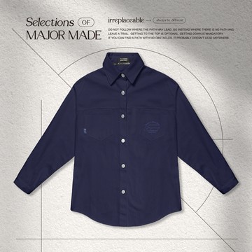 百搭刺繡小標斜紋襯衫