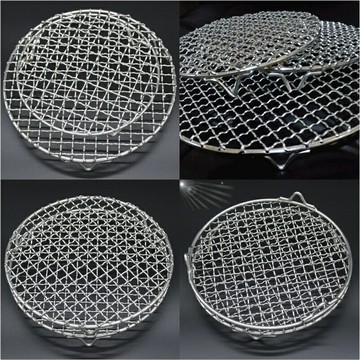 不鏽鋼燒烤網 空氣炸鍋烤架 氣炸鍋配件 圓烤網 加粗加密燒烤網 十字燒烤篦子 烤箱烤網 圓形蒸網 烤箱網