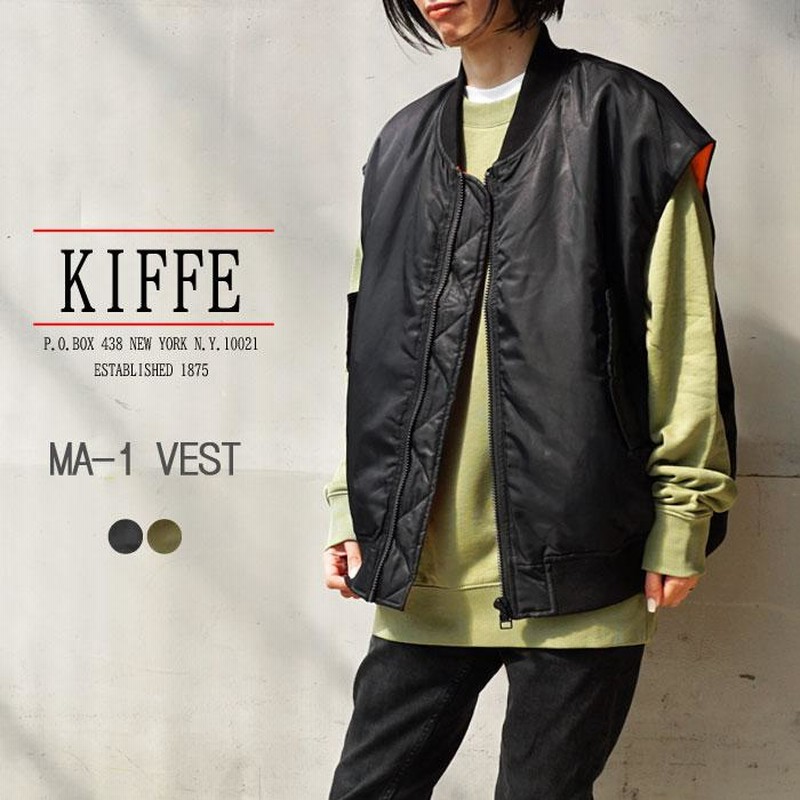 KIFFE キッフェ MA-1 ベスト 中綿 ミリタリージャケット レディース