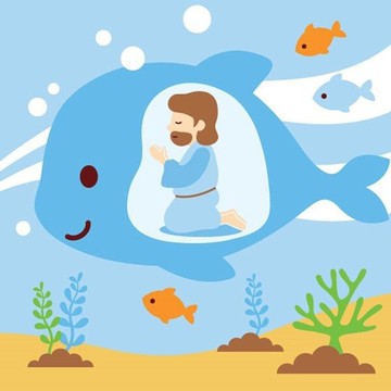 lovin 超萌韓版數字油畫 聖經故事系列-大魚肚裡的約拿(6) 1幅