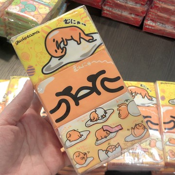 日本進口 蛋黃哥ぐでたま 袖珍面紙6包入 每張面紙上都有Gudetama 蛋黃哥的圖案 蛋黃哥袖珍面紙 紙質柔軟