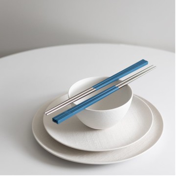 【台灣製】靛青藍色 長款1雙入 304不鏽鋼筷子 健康於筷