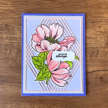 BLESSINGS always 粉紅花 菱形 背景 多用途卡