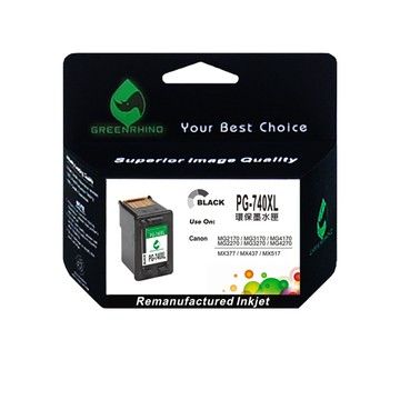 Greenrhino for CANON PG-740XL 黑色高容量環保墨水匣