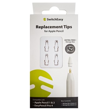 SwitchEasy 魚骨牌 iPad 替換式觸控筆尖4件組 Apple Pencil適用  白色  1組