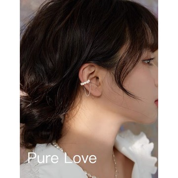 Pure Love樂芙 /正韓 銀飾【S925純銀】E0549簡約通體純銀珍珠小圓珠耳夾 耳骨夾(無耳洞)單只入 / 金