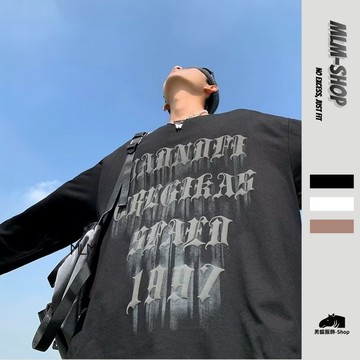 【超絕質感！臺灣出貨】長袖t恤 男 2026新款 美式 高街潮牌 hiphop衣服 春秋款 內搭 打底大學T【MLM】