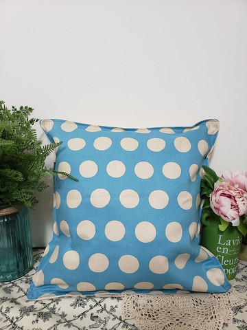 北歐簡约風格淺藍色圓形圖案抱枕靠枕靠墊枕套