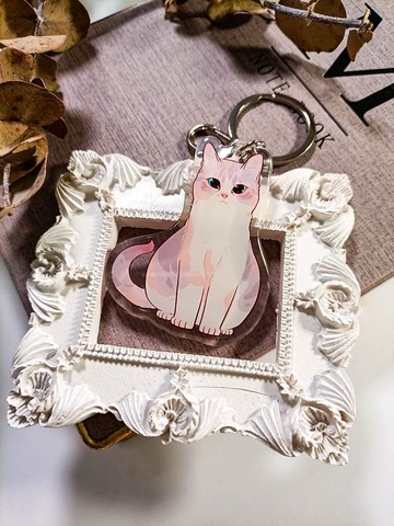 ME207_嬌豔貓2 beautiful cat2 /晶透吊飾