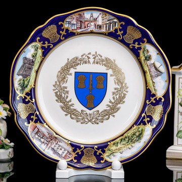 限量英國製Spode 悠遊英倫皇家瓷器手繪骨瓷陶瓷裝飾大盤掛盤