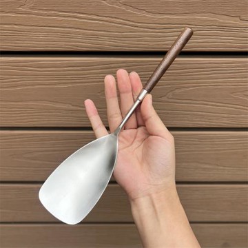 【輕奢胡桃木】304不銹鋼鍋鏟料理鏟米飯鏟分餐勺公用勺炒菜攪拌