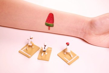 Deerhorn design / 鹿角 刺青 紋身貼紙 2入 西瓜冰 手繪