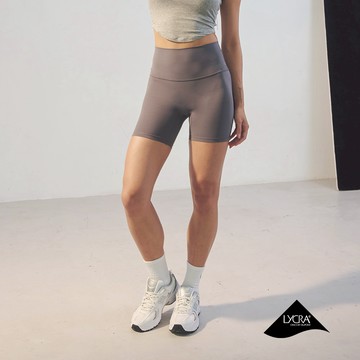 Lycra無縫款超彈三分運動褲-海石灰