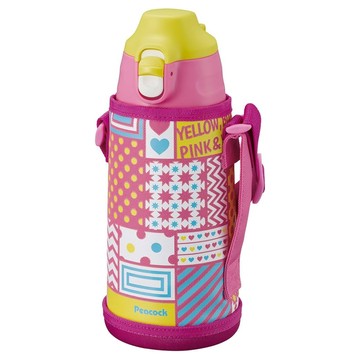 Peacock 日本孔雀 運動家族不鏽鋼保冷保溫杯 附專屬杯套 + 背帶 2WAY 類型 型號ASG-W80  粉色  800ml  1個