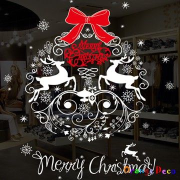 【橘果設計】耶誕歡樂 壁貼 牆貼 壁紙 DIY組合裝飾佈置 耶誕聖誕