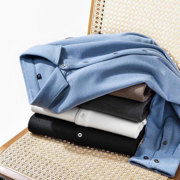 柔糯有型 秋冬磨毛長袖襯衫男士 羊毛面料保暖商務休閑襯衣男