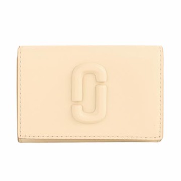 MARC JACOBS-MARC 平滑皮革暗釦三折小短夾(奶油白)