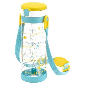 Richell 利其爾 Aqulea吸管冷水壺 450ml  一按即開 彈開式設計，附揹帶方便攜帶  棒棒糖  1個