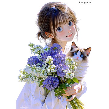 【4 月新品 3】07-120-0183 人物貼紙 春日少女與動物