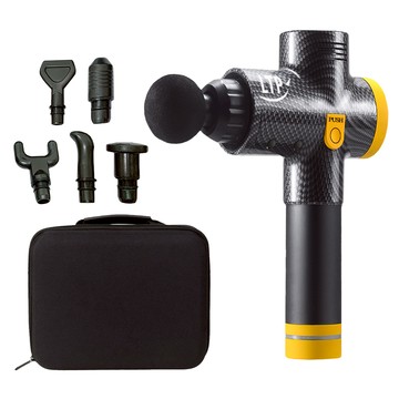 LTP 20段速度 肌肉筋膜放鬆器/筋膜槍 + 按摩頭 6種 附專業收納盒  黑色  A10