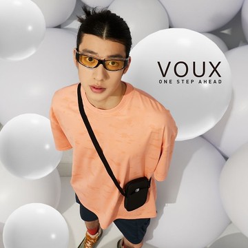 【新年開運色】-印花寬版上衣-潑墨蝦紅