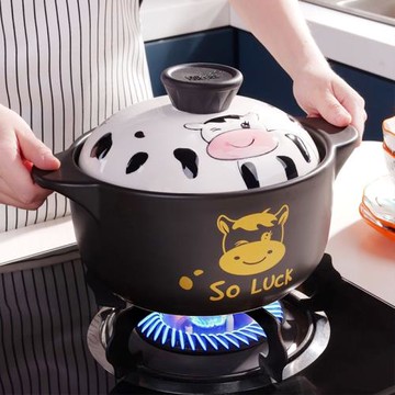 砂鍋燉鍋陶瓷煲湯鍋家用3D浮雕萌寵好看的燃氣煤氣灶專用沙鍋湯煲