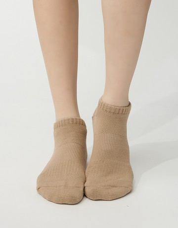 素色運動船短襪- 卡其