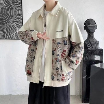 限時優惠 潮流休閒外套 小熊情侶夾克男春秋韓版潮流高街潮牌ins港風寬鬆休閒棒球服外套