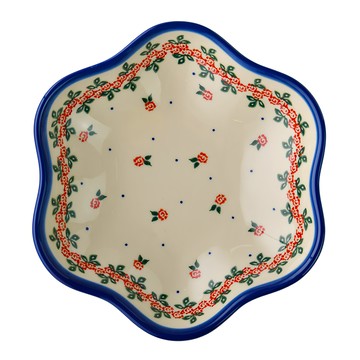 VENA 波蘭陶 花型盤 20cm  玫瑰花圈  1個