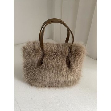 長毛高級感毛毛包女秋冬仿狐貍毛手提包毛絨斜挎包洋氣托特包