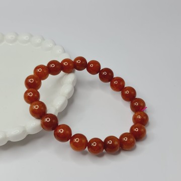 紅翡天然加溫圓珠手串 手珠 珠串 | 天然緬甸玉A貨翡翠