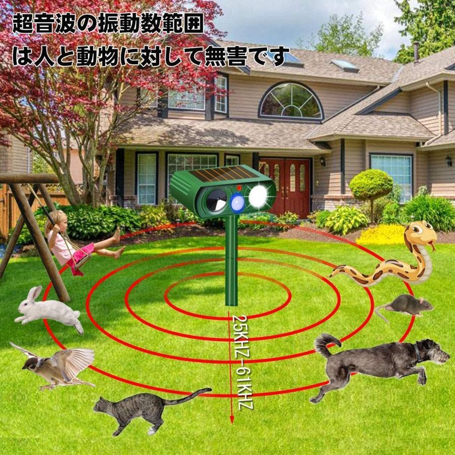 進化版 猫よけ 超音波 動物撃退器 害獣対策 ソーラー式 センサー 猫撃退 猫退治 糞被害 鳥害対策 ネズミよけ 猫除け 鳥除け 犬除け 害獣撃退 犬 IPX4防水 庭