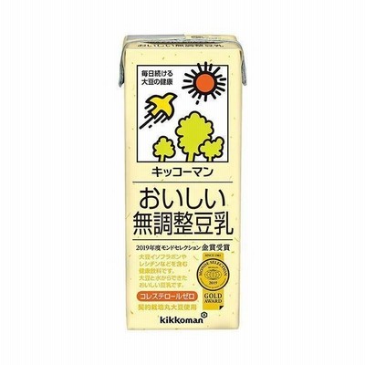 キッコーマン おいしい無調整豆乳 200ml紙パック×18本入×(2ケース)｜ 送料無料