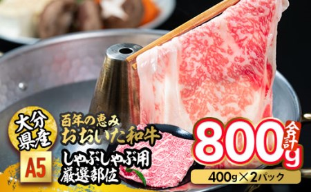 百年の恵み おおいた和牛 A5 しゃぶしゃぶ用 厳選部位 (800g) 国産 牛肉 肉 霜降り ロース 肩ロース もも 肩 和牛 ブランド牛 しゃぶしゃぶ 冷凍 大分県 佐伯市  