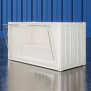 【AOTTO】 貨櫃造型磁吸盲盒桌上收納箱(收納箱 折疊箱 玩具箱 盲盒收納 展示盒)