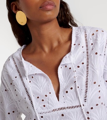 Melissa Odabash Angie puff-sleeve cotton crop top