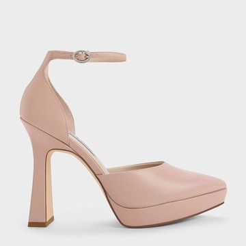 素面踝帶高跟鞋