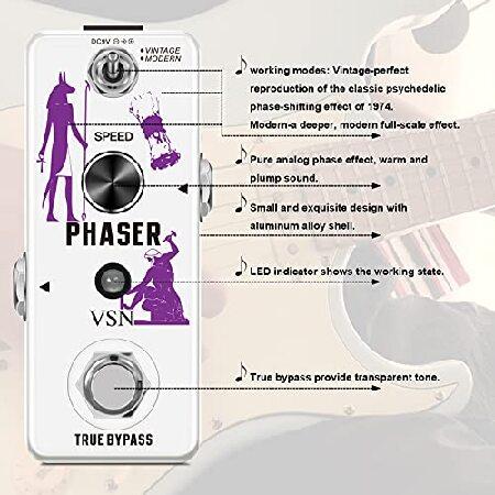 VSN Guitar Phaser Effect Pedal Analog Phase Effect Pedal For Electric Guitar Vintage Modern Modes Guitar Phaser Pedals Mini Type True Bypass