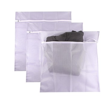 AXIS 紫色方形60x60洗衣袋細密網洗衣袋.衣物收納袋_3入