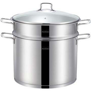 momscook慕廚 304不銹鋼蒸鍋1層家用蒸饅頭蒸魚多功能單層鍋26cm